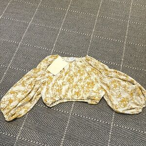 Yellow floral crop top